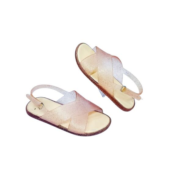 Old Navy Girls' Pink Glitter Crossband Sandals - Size 10 - Picture 4 of 5